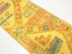 花鳥更紗模様織り出し　名古屋帯